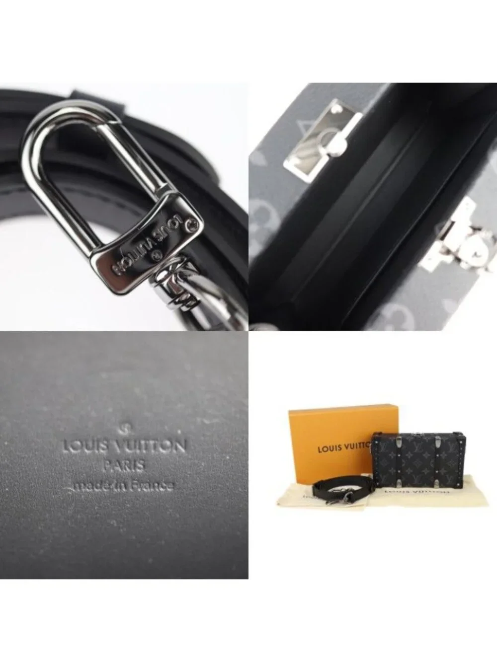 Louis Vuitton Neo Wallet Trunk Shoulder Bag Monogram Eclipse Black Gray